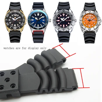 20 mm 22 mm 24 mm Mäkké silikónové watchband čierny náramok s pin pracky Náhradné gumy popruh muž náramok