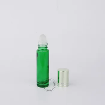 Doprava zadarmo, 10 ml/10cc Výborné Sklo Roll-on Parfum, Fľaša Zelená Esenciálny Olej Fľaše Kozmetické Balenia 50pcs/veľa