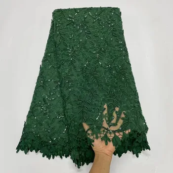 Najnovšie Zelená Afriky Oka Textílie, Čipky 2022 Vysokej Kvality Flitrami Čipky Francúzsky Guipure Tylu Čipky Textílie Pre Nigérijský Šaty Strany