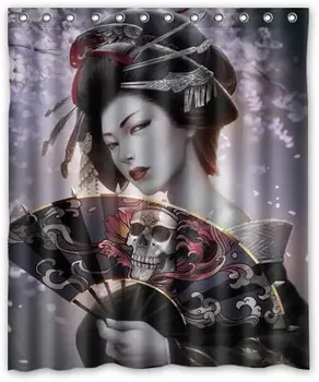 Nepremokavé Vaňa Opony Krásne Japonské Geisha Dievča, Home Decor