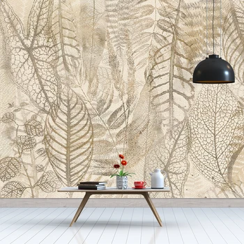 Prispôsobený obývacia izba 3D tapeta Nordic ručne maľované Hnedé banán abstraktné leaf pozadí spálňa pozadí 3d nástenná maľba