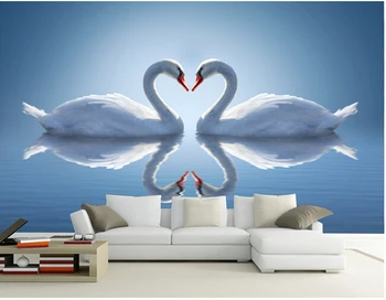 Vlastné 3D maľby,Romantický swan abstraktných úvah de parede,obývacia izba gauč TV na stenu stenu spálne papier